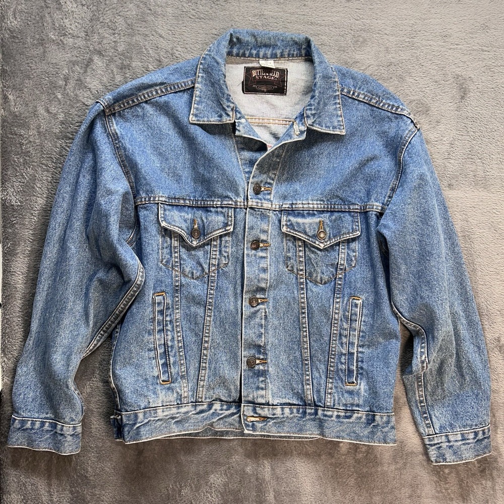 Rare In & Out Burgers Butterfield Stage Denim Jacket‎ Mens Medium Logo On Back - Picture 3 of 6